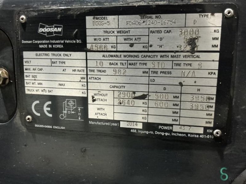 Frontstapler des Typs Doosan D30S-5, Gebrauchtmaschine in Wijchen (Bild 11)