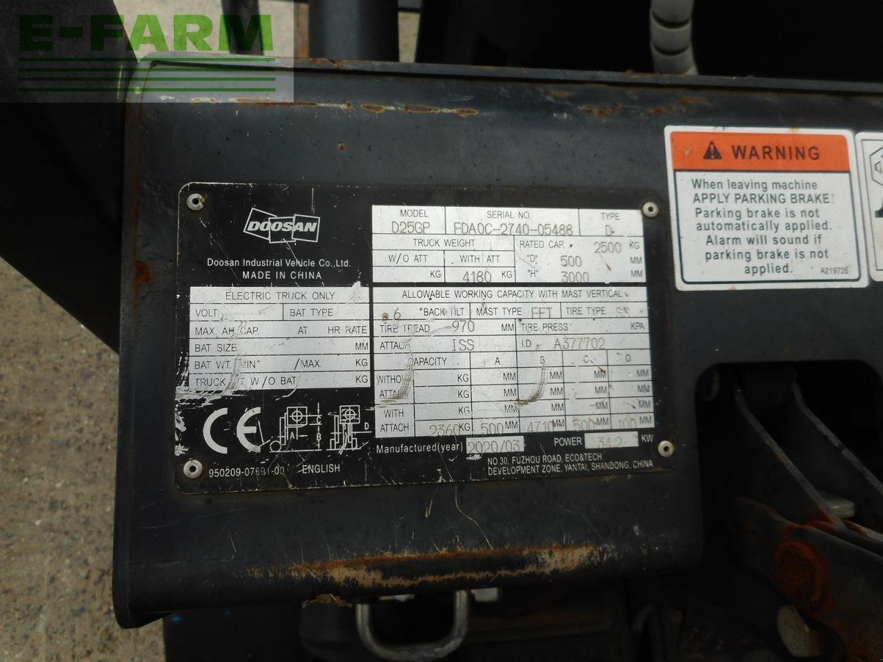 Frontstapler of the type Doosan g25gp diesel triplex 4,7m + ss ( bj. 2020 ), Gebrauchtmaschine in ST. NIKOLAI/DR. (Picture 8)