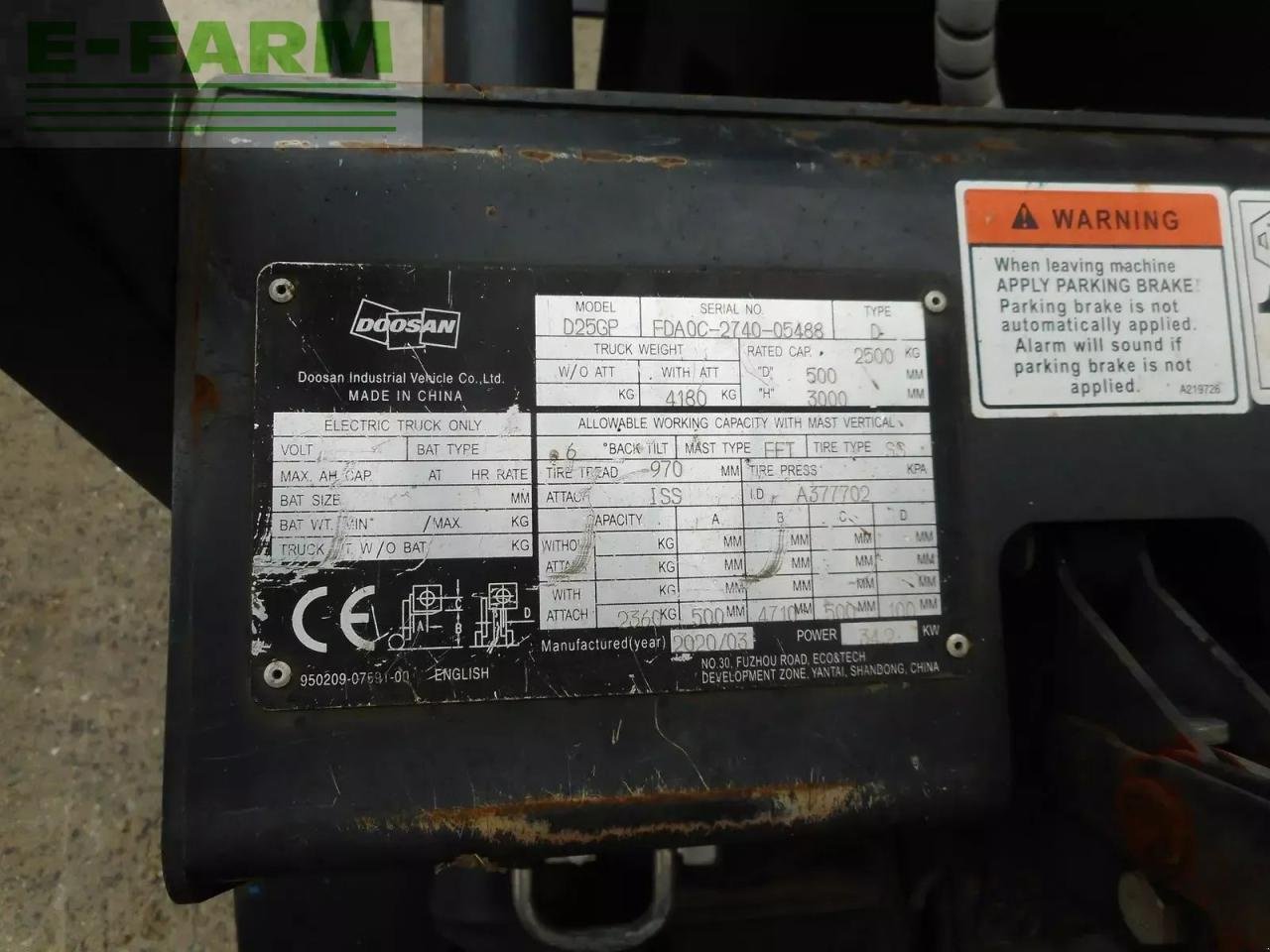 Frontstapler of the type Doosan g25gp diesel triplex 4,7m + ss ( bj. 2020 ), Gebrauchtmaschine in ST. NIKOLAI/DR. (Picture 8)