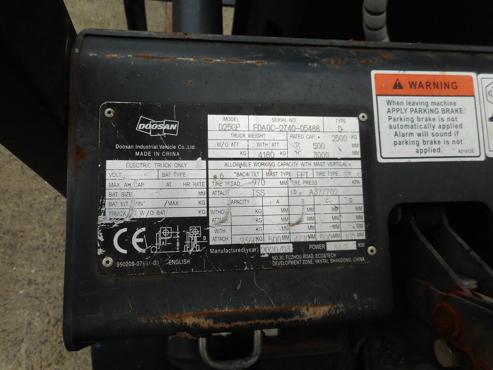 Frontstapler of the type Doosan G25GP Diesel Triplex 4,7m + SS ( Bj. 2020 ), Gebrauchtmaschine in St. Nikolai ob Draßling (Picture 8)