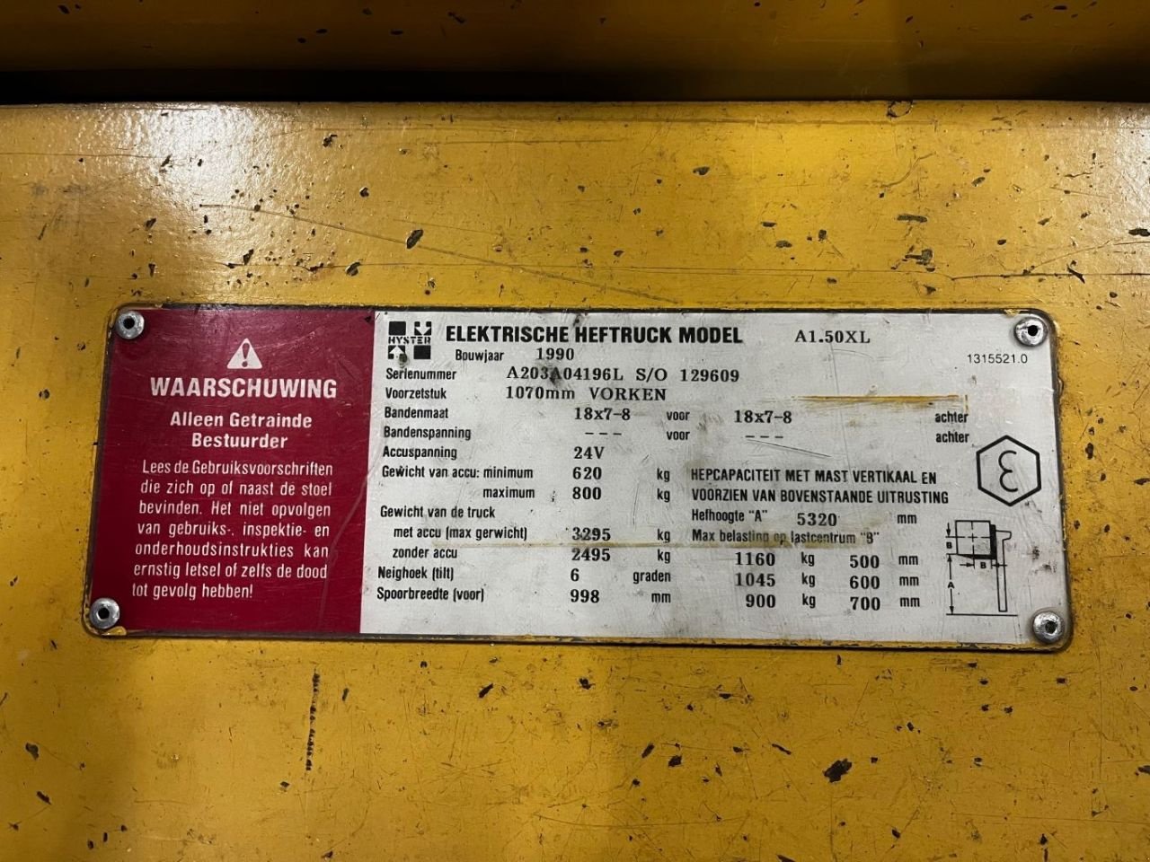 Frontstapler des Typs Hyster a1.50xl, Gebrauchtmaschine in Dronten (Bild 10)