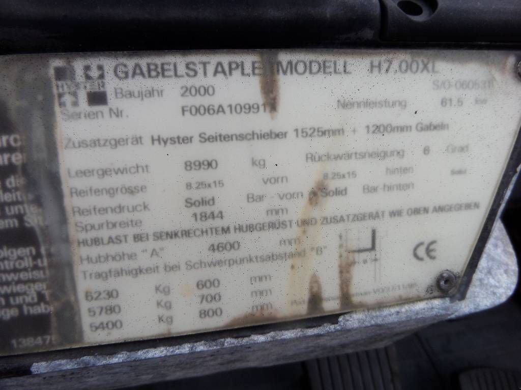 Frontstapler del tipo Hyster H 7.00 XL, Gebrauchtmaschine In Rucphen (Immagine 4)