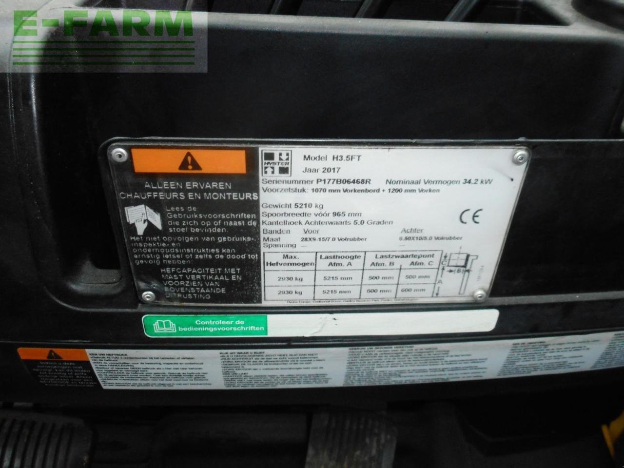 Frontstapler del tipo Hyster h3.5ft triplex 5,2m + ss + zv + kabine mit heizu, Gebrauchtmaschine en ST. NIKOLAI/DR. (Imagen 10)