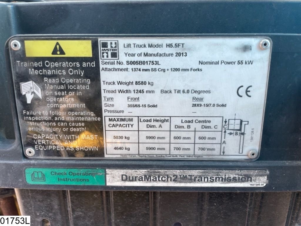 Frontstapler of the type Hyster H5.5FT 5030KG, 5,9M, 7719h, Gebrauchtmaschine in Ede (Picture 8)