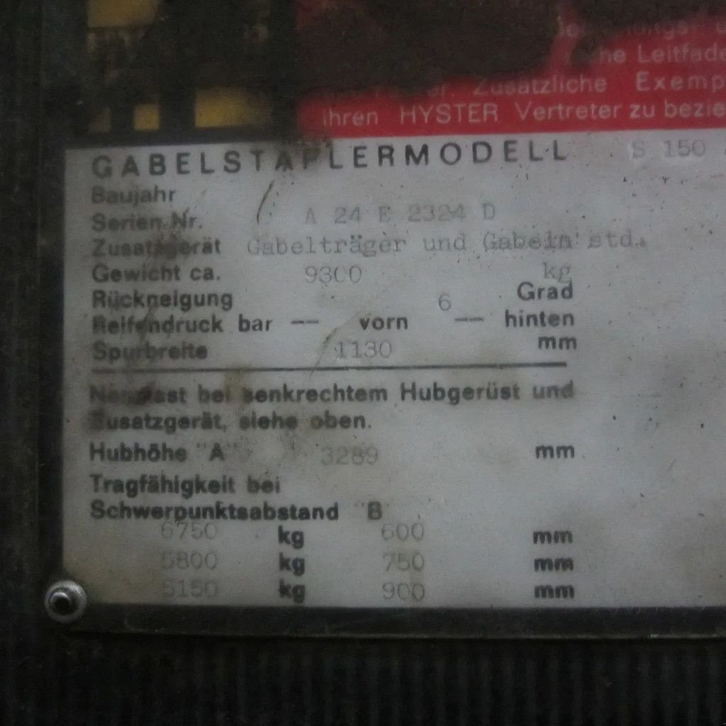 Frontstapler tip Hyster Heftruck S150A LPG-gas, duplomast., Gebrauchtmaschine in Tubbergen (Poză 8)