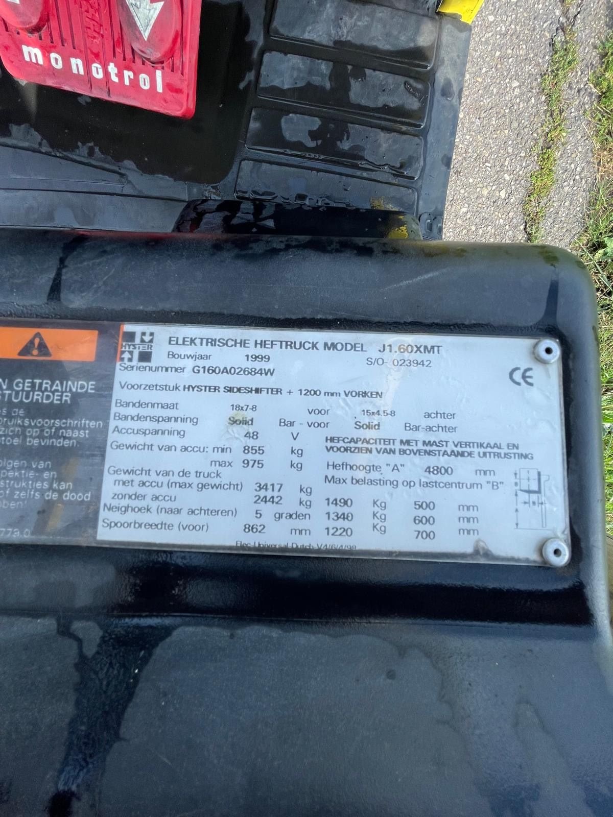 Frontstapler of the type Hyster J1.60XMT, Gebrauchtmaschine in Giessenburg (Picture 9)