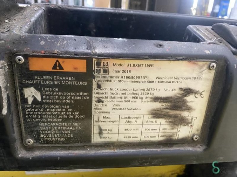 Frontstapler typu Hyster J1.8XNT, Gebrauchtmaschine v Wijchen (Obrázek 2)