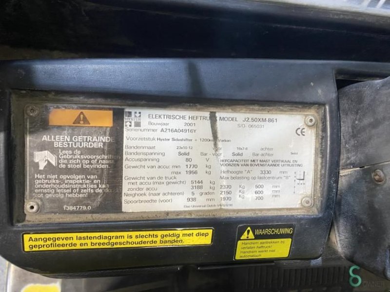 Frontstapler of the type Hyster J2.50XM-861, Gebrauchtmaschine in Wijchen (Picture 9)