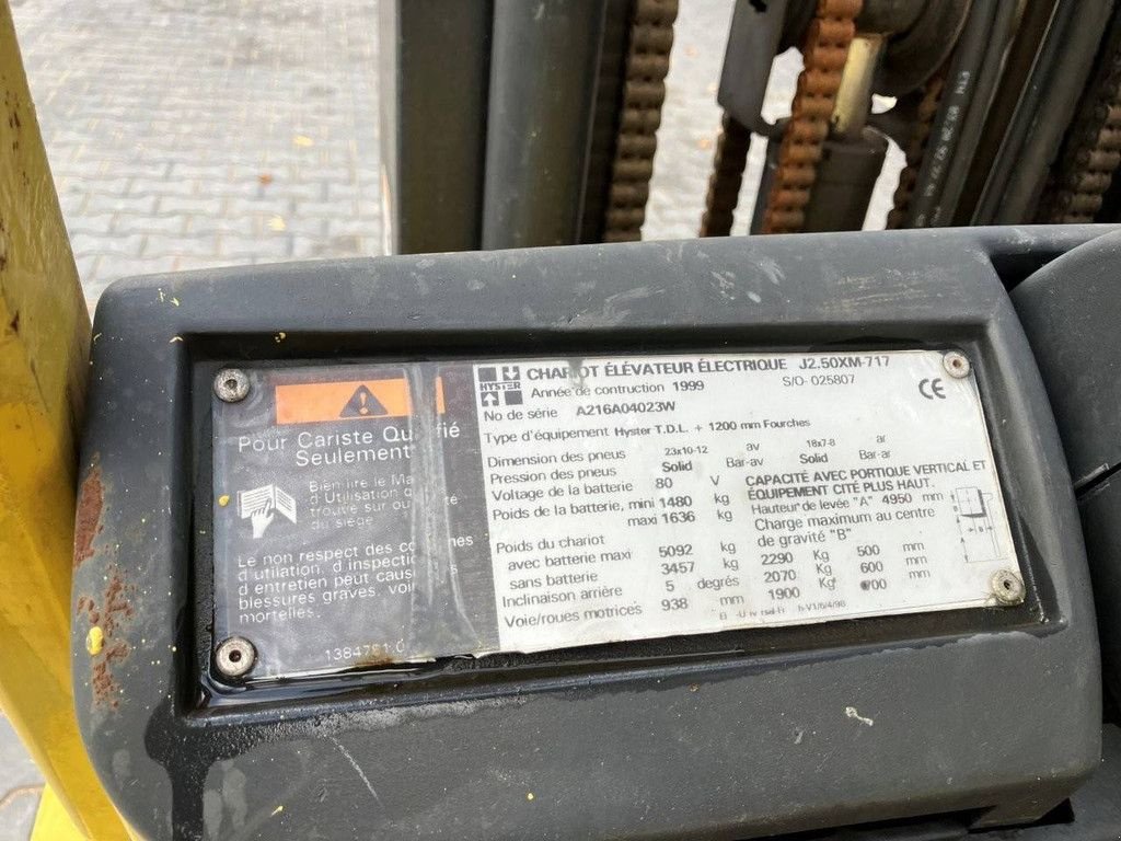 Frontstapler typu Hyster J2.50XM, Gebrauchtmaschine v Antwerpen (Obrázok 11)