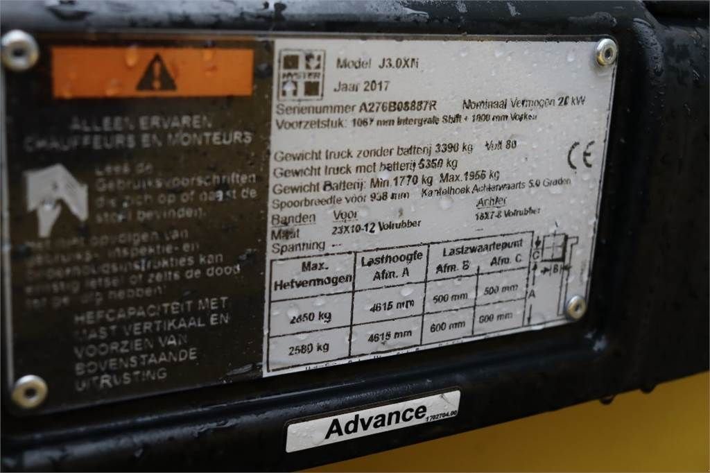 Frontstapler типа Hyster J3.0XN Valid inspection, *Guarantee! 3t Electric F, Gebrauchtmaschine в Groenlo (Фотография 9)