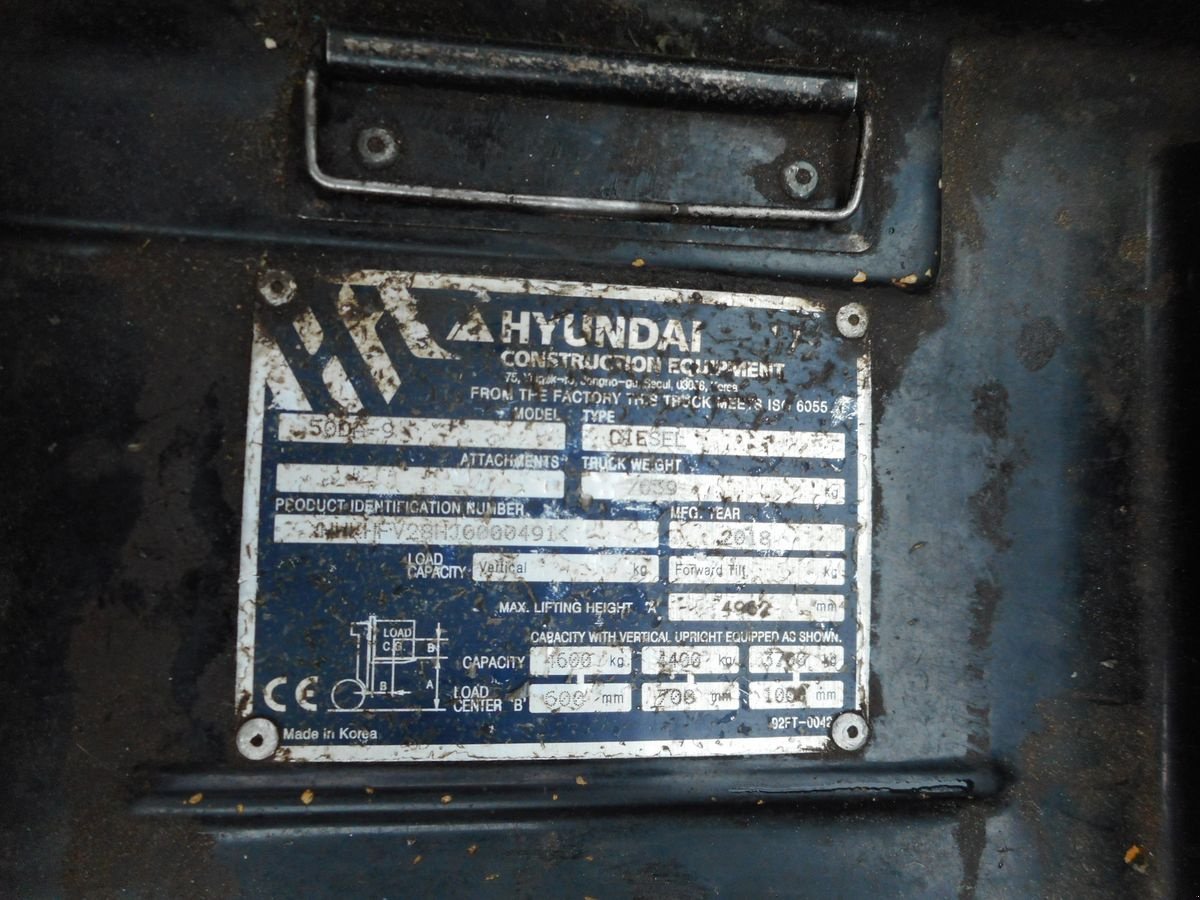 Frontstapler typu Hyundai 50DA-9 EURO5 ( Triplex 4,9m + 3. u. 4. Kreis ), Gebrauchtmaschine w St. Nikolai ob Draßling (Zdjęcie 10)