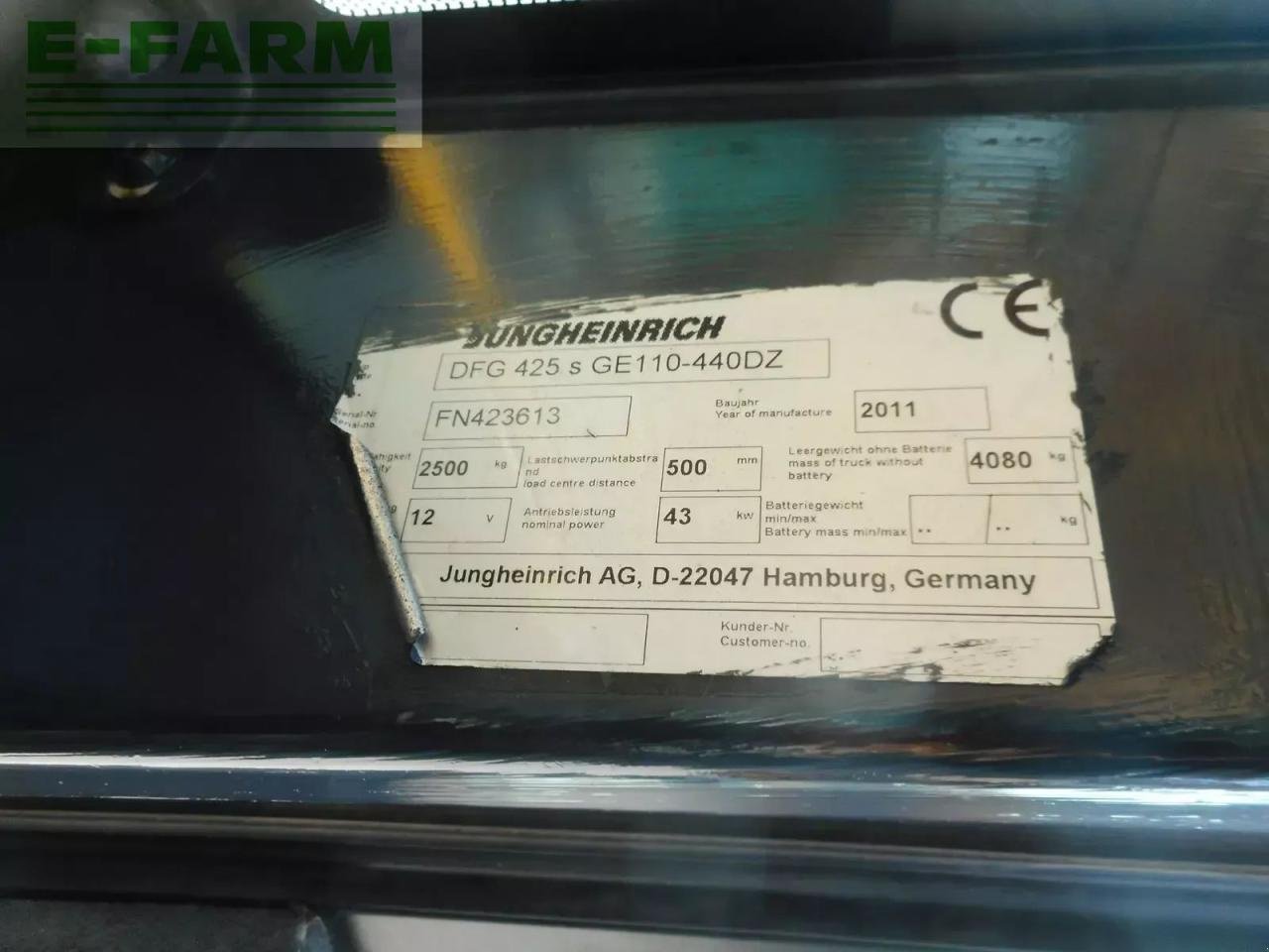 Frontstapler del tipo Jungheinrich dfg425s triplex 4,4m + ss + kabine, Gebrauchtmaschine In ST. NIKOLAI/DR. (Immagine 12)