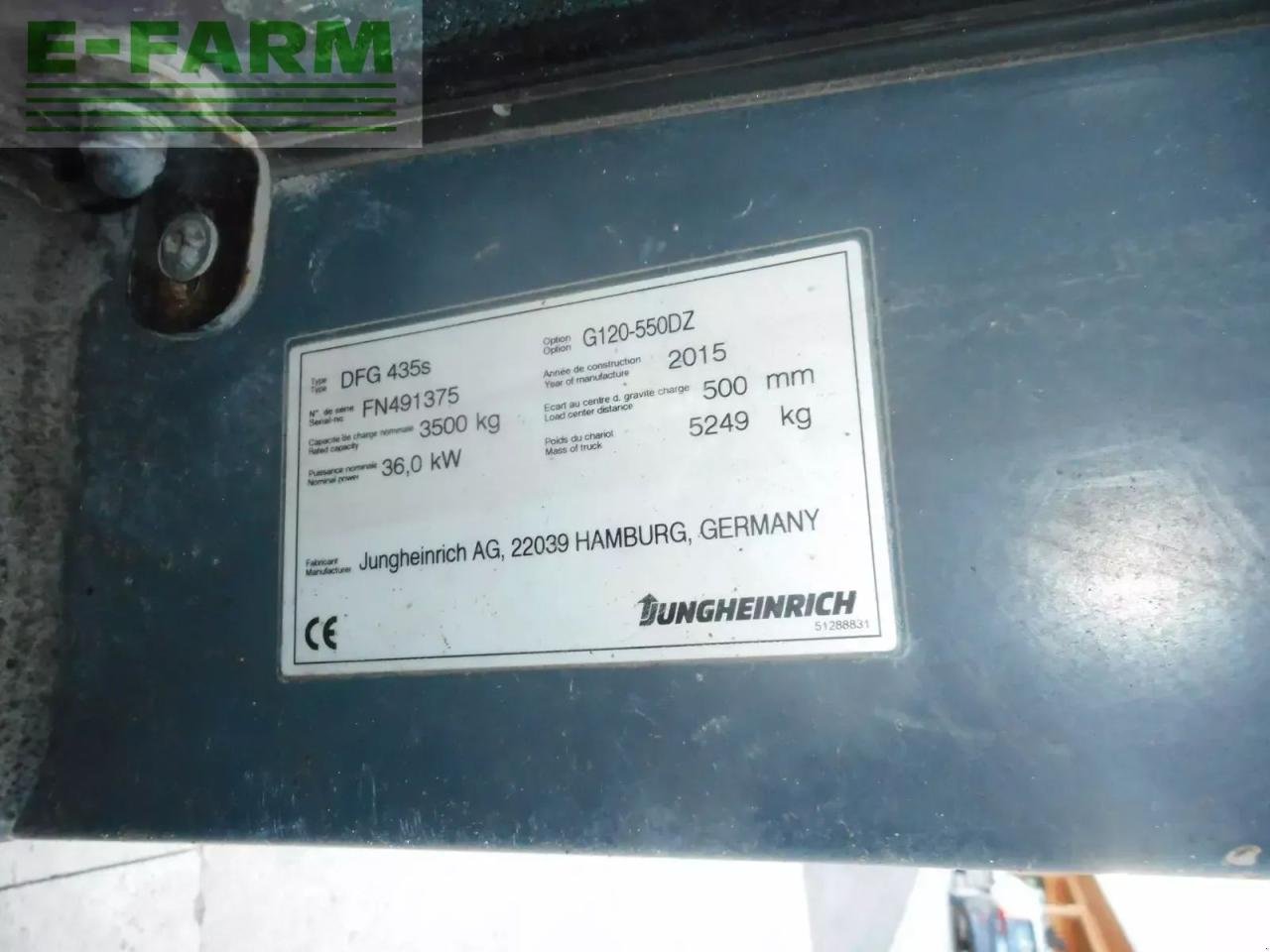 Frontstapler del tipo Jungheinrich dfg435s triplexfreihubmast 5,5m + ss + zv + halb, Gebrauchtmaschine In ST. NIKOLAI/DR. (Immagine 9)