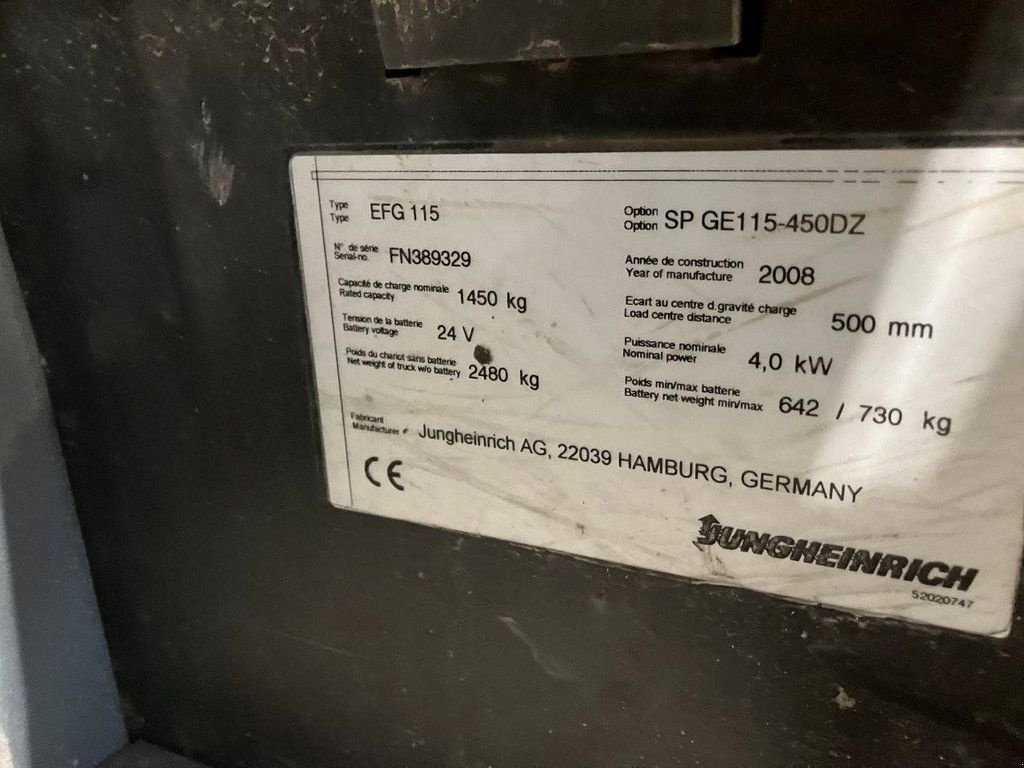Frontstapler tipa Jungheinrich EFG 115, Gebrauchtmaschine u Antwerpen (Slika 10)