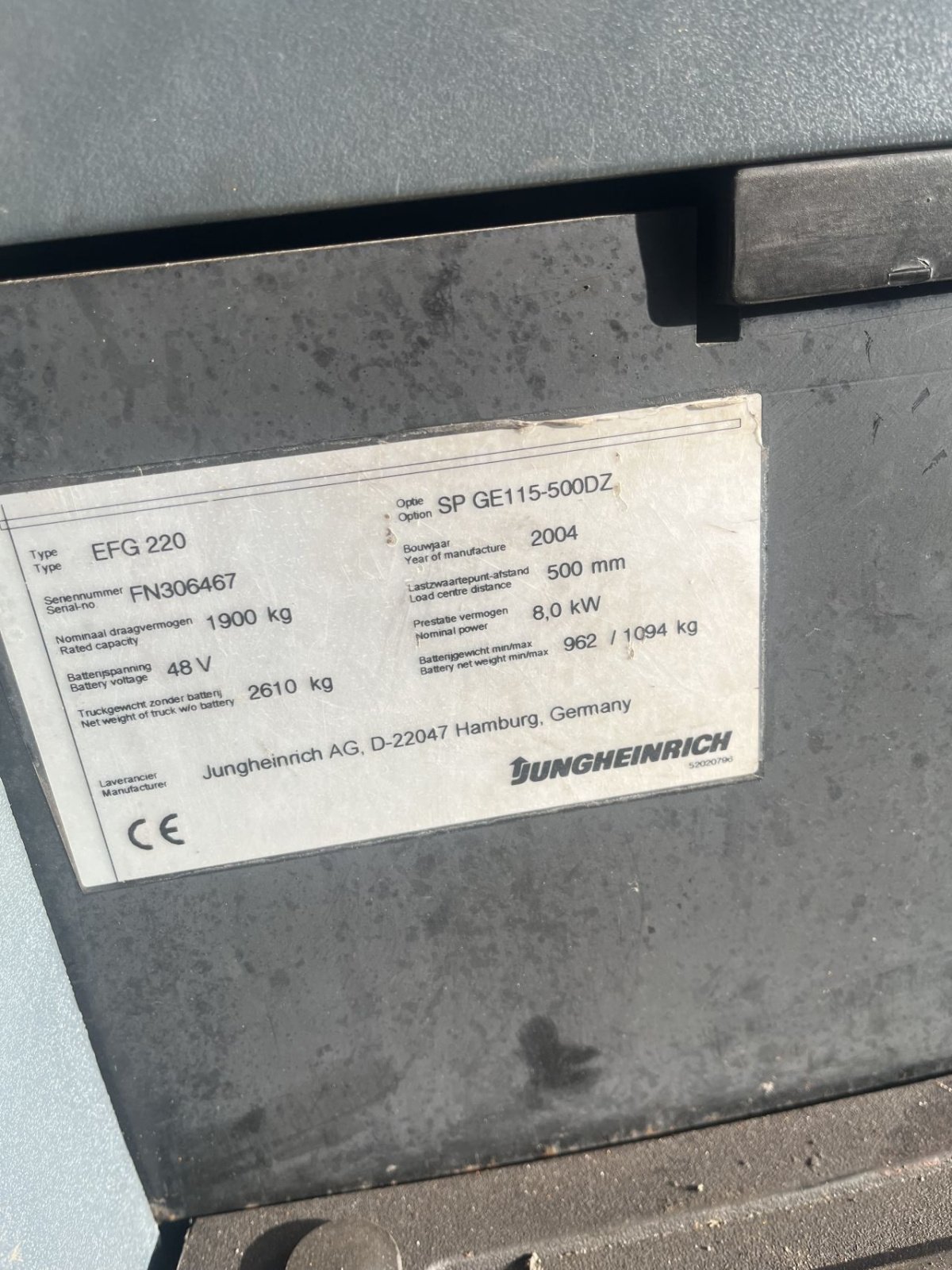 Frontstapler Türe ait Jungheinrich EFG 220, Gebrauchtmaschine içinde Etten Leur (resim 10)