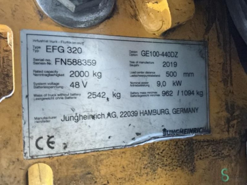 Frontstapler типа Jungheinrich EFG 320, Gebrauchtmaschine в Wijchen (Фотография 10)