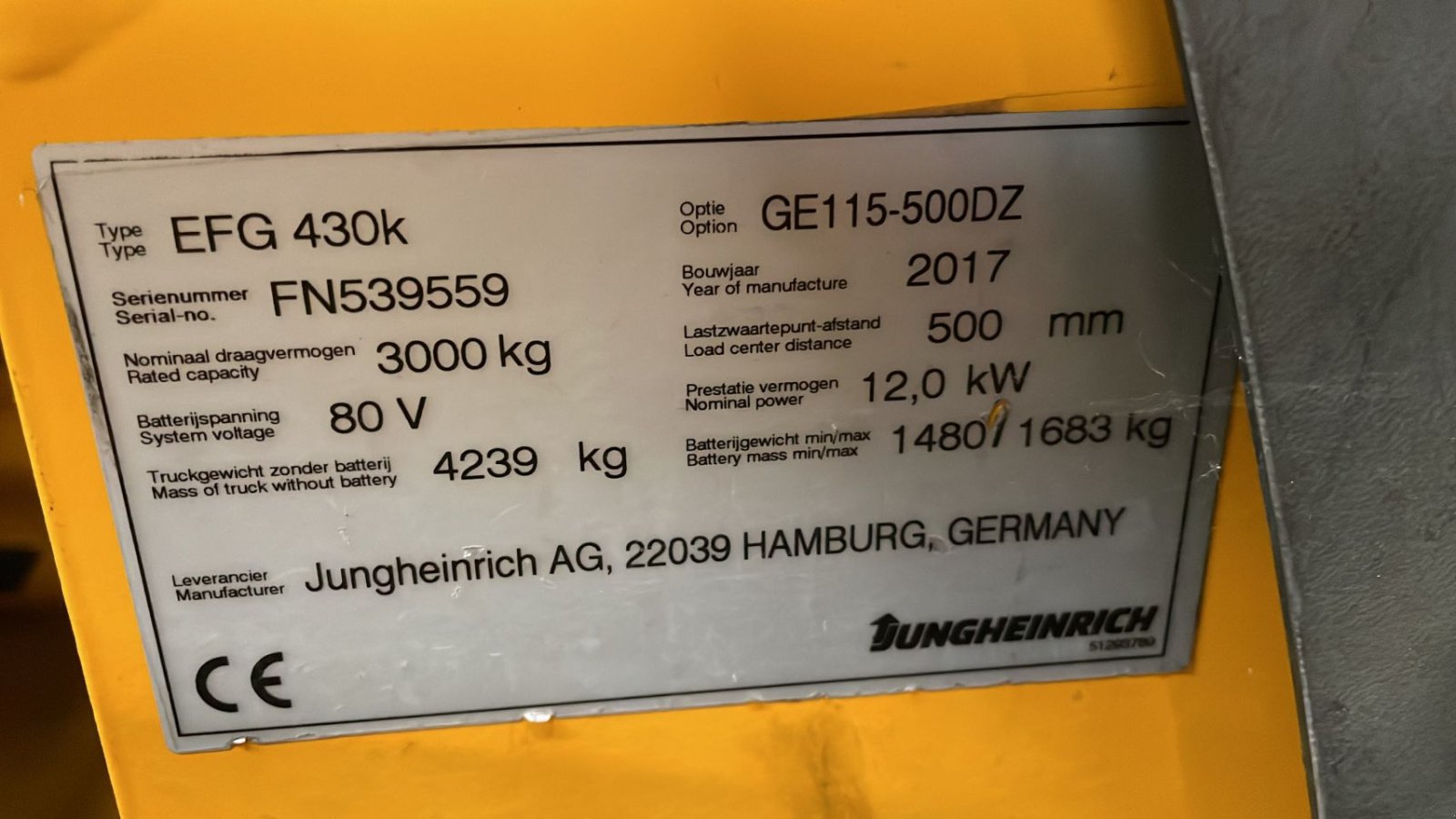 Frontstapler типа Jungheinrich EFG 425 K, Gebrauchtmaschine в Giessenburg (Фотография 4)