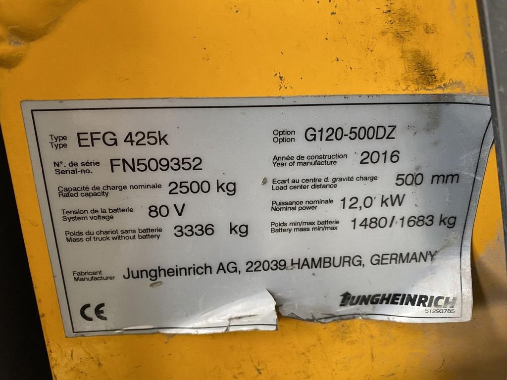 Frontstapler typu Jungheinrich EFG 425K, Gebrauchtmaschine v 's-Heer Arendskerke (Obrázek 7)