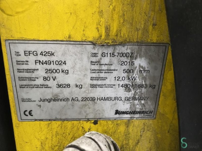 Frontstapler of the type Jungheinrich EFG 425k, Gebrauchtmaschine in Wijchen (Picture 11)