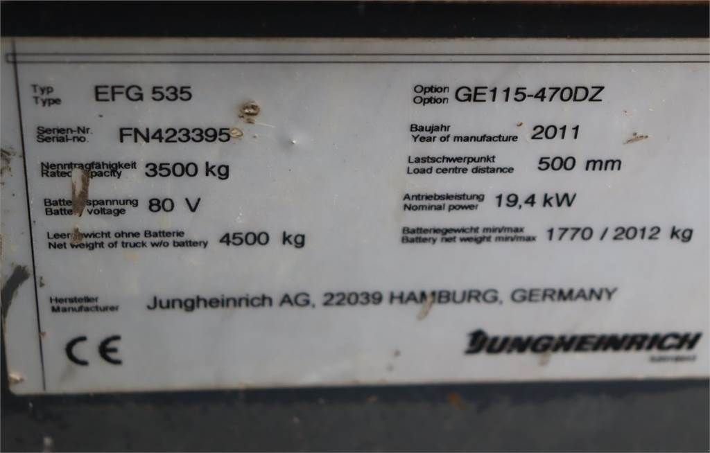 Frontstapler des Typs Jungheinrich EFG 535K Electric, Lifting Height 4700mm, Freelift, Gebrauchtmaschine in Groenlo (Bild 7)