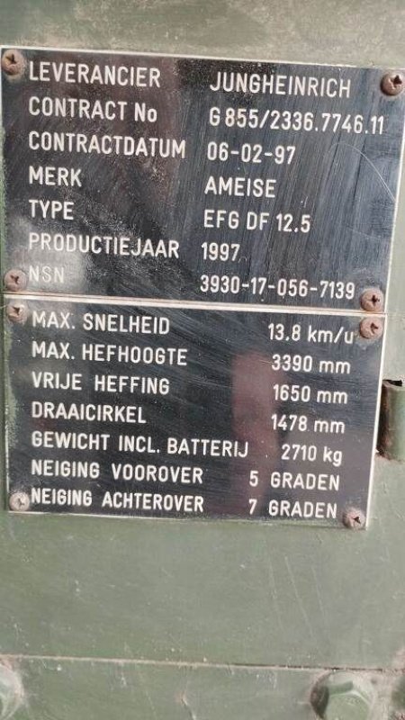 Frontstapler typu Jungheinrich EFG-DF 12,5, Gebrauchtmaschine v Mijdrecht (Obrázek 10)