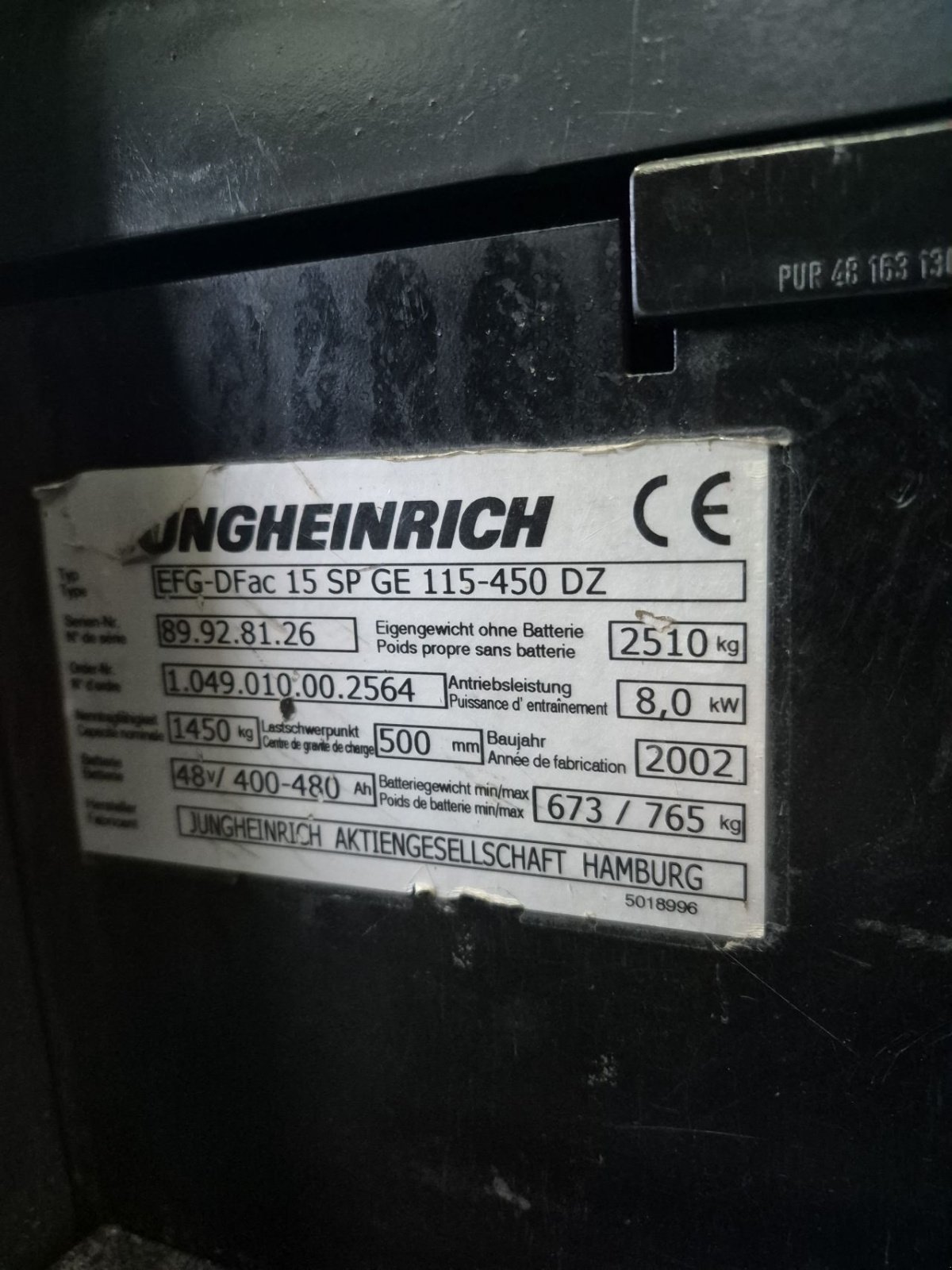 Frontstapler от тип Jungheinrich EFG DFac 15, Gebrauchtmaschine в Biddinghuizen (Снимка 11)