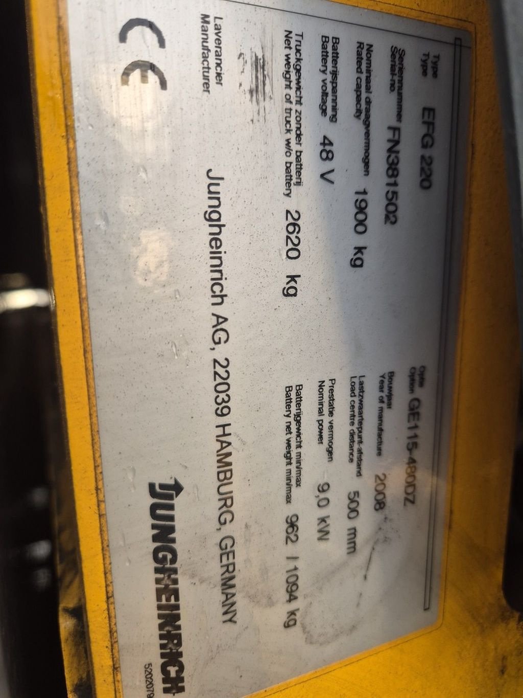 Frontstapler of the type Jungheinrich EFG220, Gebrauchtmaschine in Mijdrecht (Picture 8)