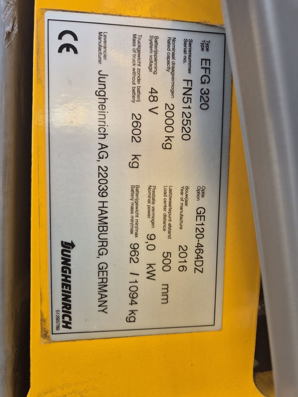 Frontstapler del tipo Jungheinrich EFG320, Gebrauchtmaschine In Mijdrecht (Immagine 10)