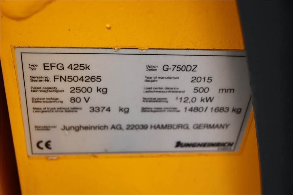 Frontstapler типа Jungheinrich EFG425K Valid inspection, *Guarantee! Electric, Li, Gebrauchtmaschine в Groenlo (Фотография 7)