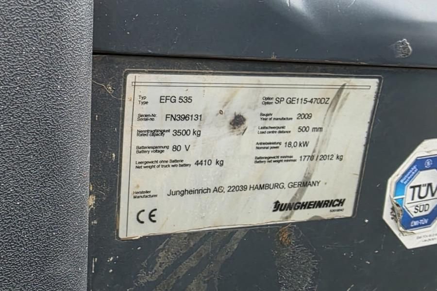 Frontstapler типа Jungheinrich EFG535 Electric, Lifting Height 4700mm, Freelift 1, Gebrauchtmaschine в Groenlo (Фотография 8)