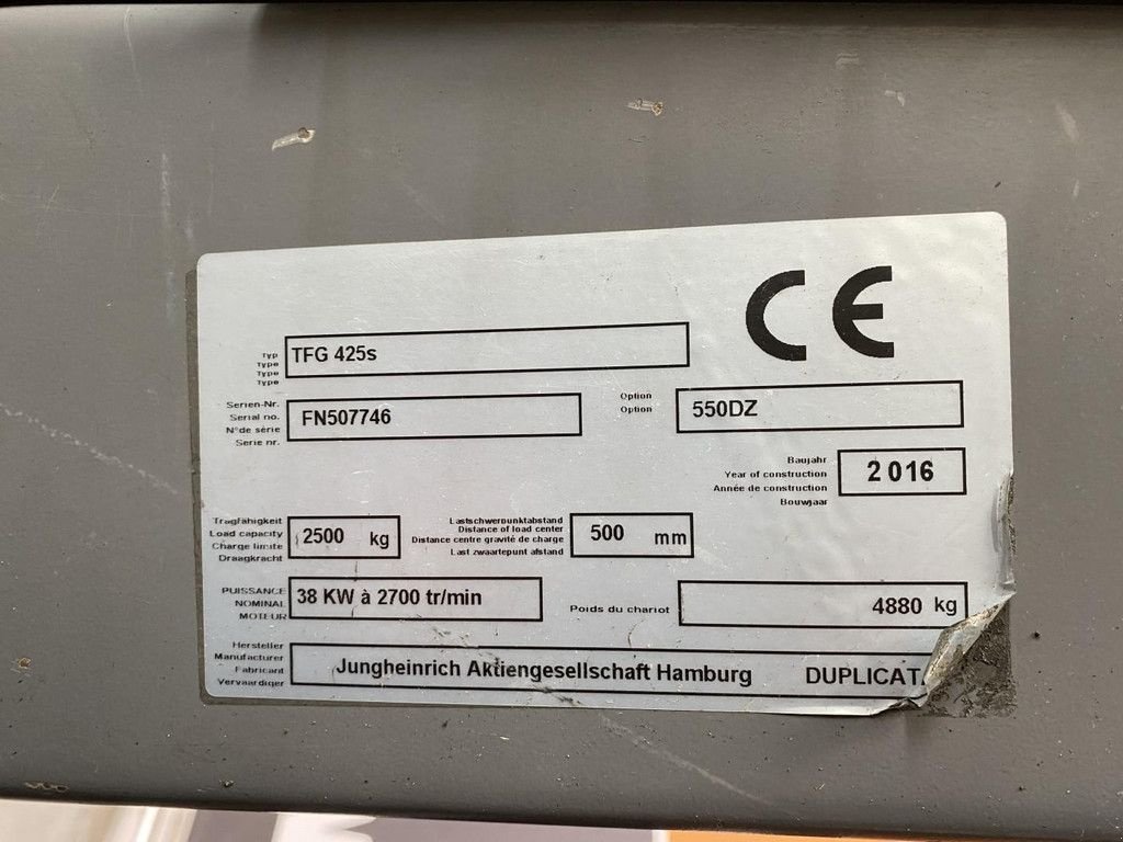 Frontstapler typu Jungheinrich TFG425s, Gebrauchtmaschine v 's-Heer Arendskerke (Obrázek 7)