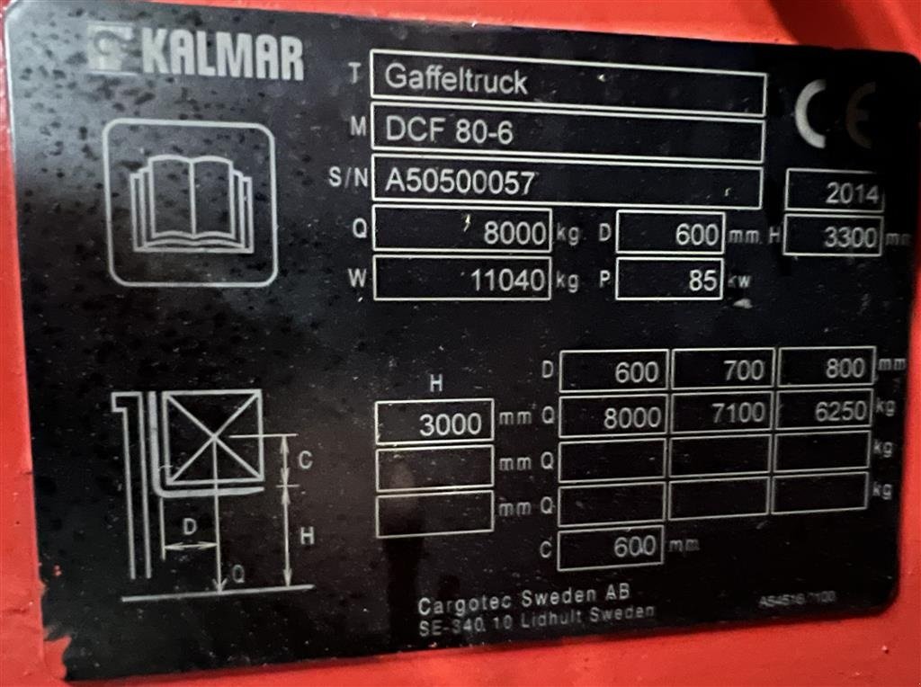 Frontstapler του τύπου Kalmar DCF 80-6 #Kun 5420 Timer, Gebrauchtmaschine σε Ølen (Φωτογραφία 15)