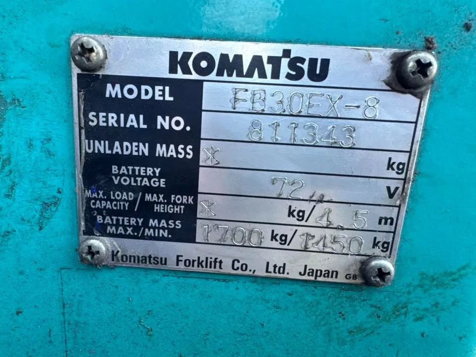 Frontstapler du type Komatsu FB30EX-8 Elektrische heftruck FB30EX-8, Gebrauchtmaschine en Harskamp (Photo 9)