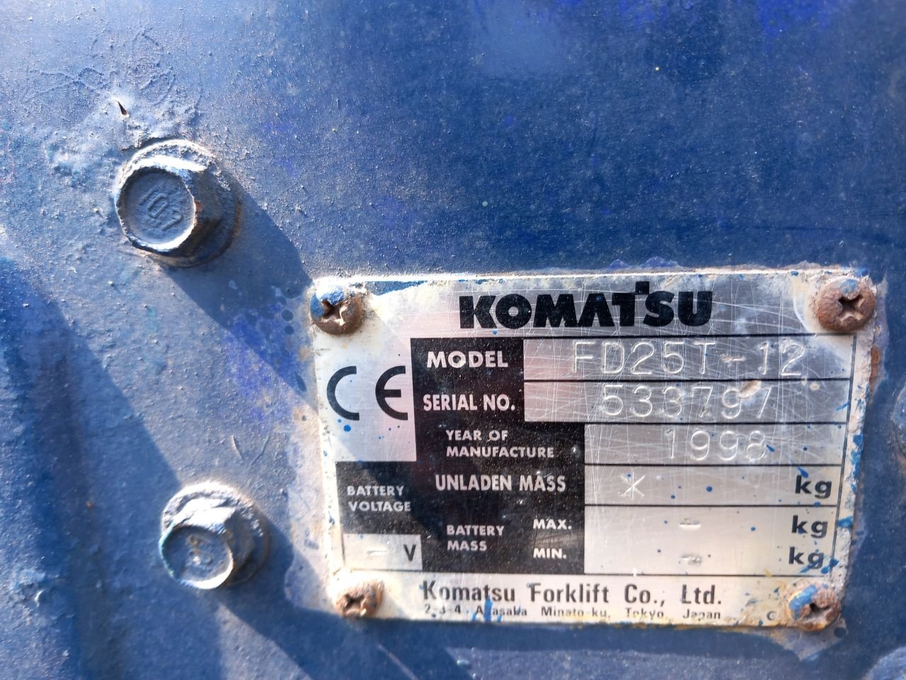 Frontstapler des Typs Komatsu Fd25t-12., Gebrauchtmaschine in Alblasserdam (Bild 4)