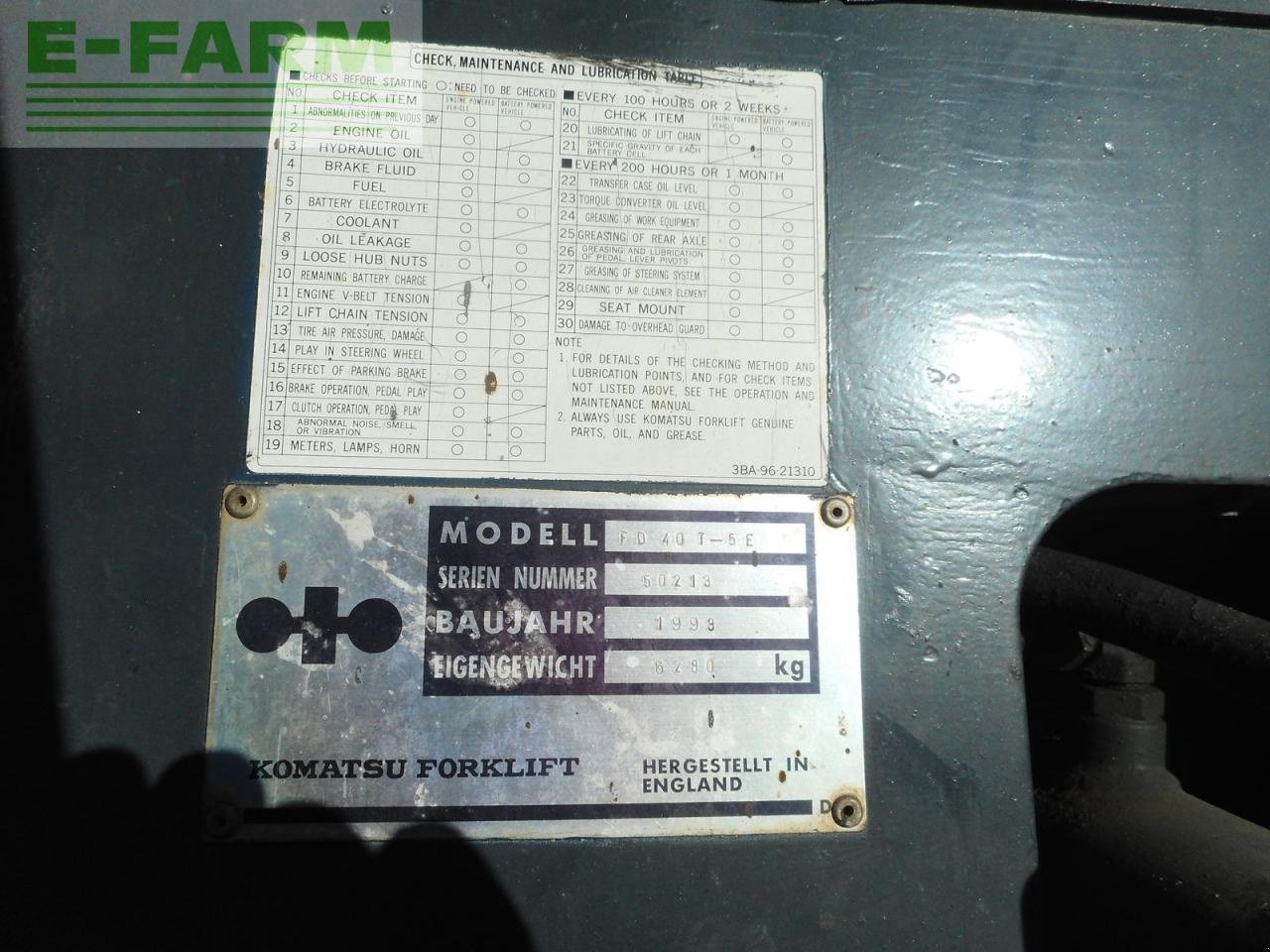 Frontstapler typu Komatsu fd40t-5e mit zwillingsreifen + ss + 4. kreis, Gebrauchtmaschine v ST. NIKOLAI/DR. (Obrázek 7)