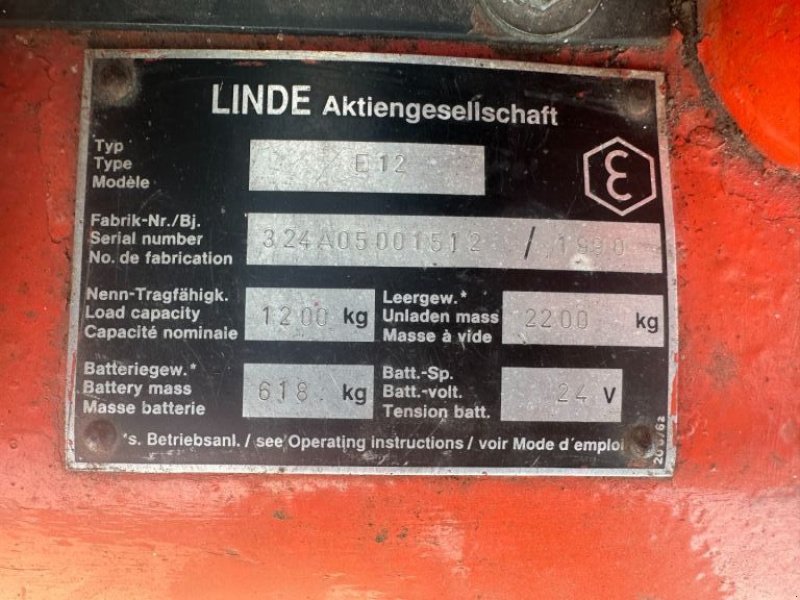 Frontstapler des Typs Linde E12 Triplex Freelift 1.2 ton Elektra Heftruck, Gebrauchtmaschine in VEEN (Bild 4)
