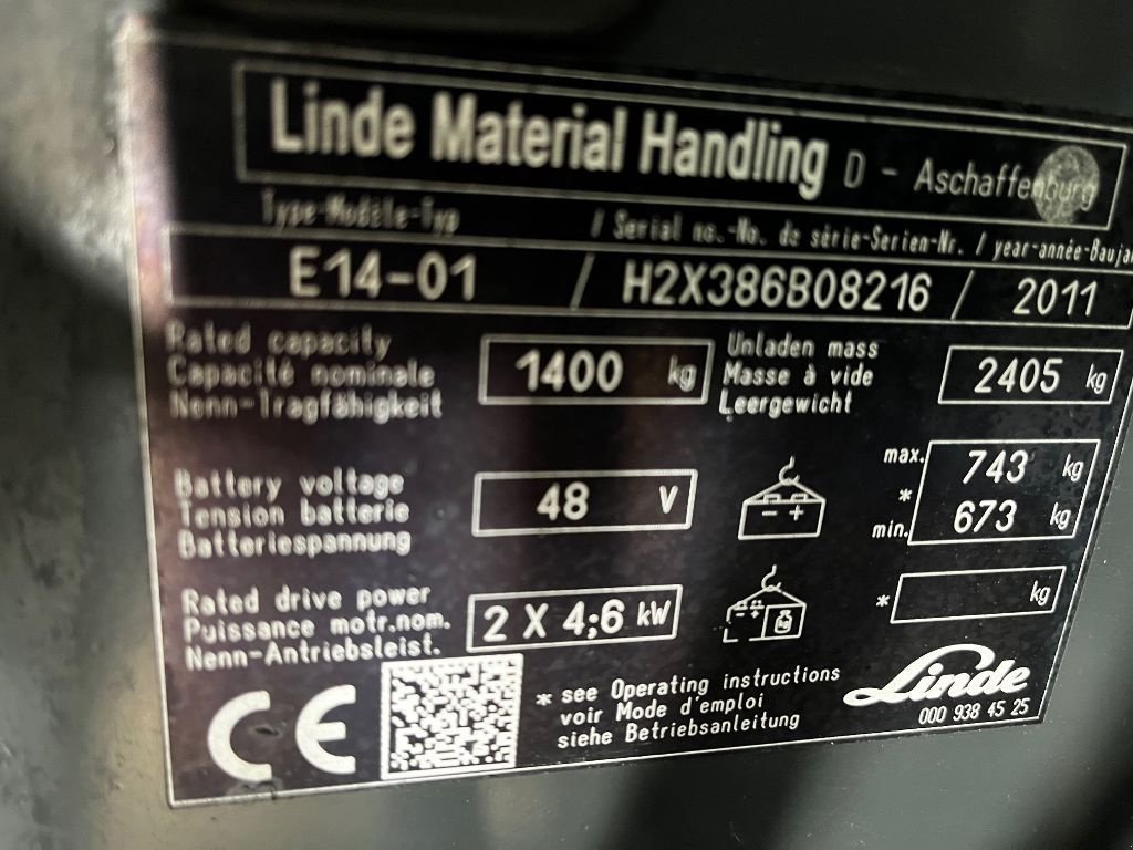 Frontstapler типа Linde E14-01, Gebrauchtmaschine в Dronten (Фотография 11)