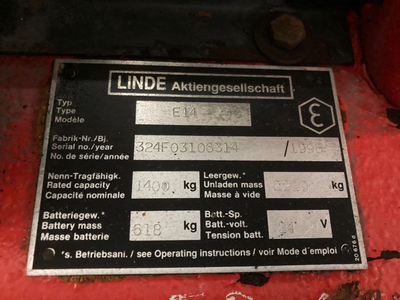 Frontstapler des Typs Linde E14, Gebrauchtmaschine in Dronten (Bild 9)