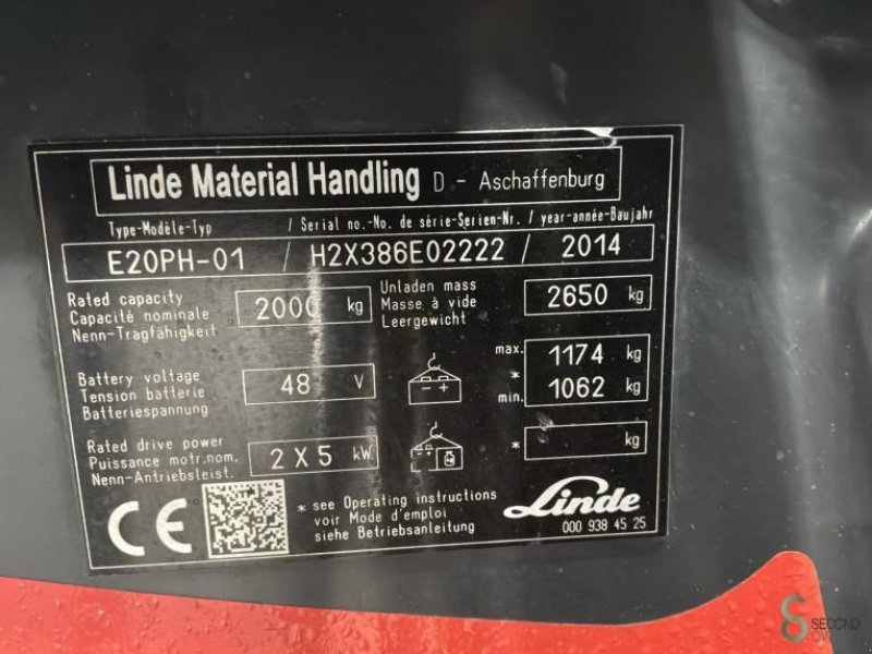 Frontstapler a típus Linde E20PHL-01, Gebrauchtmaschine ekkor: Wijchen (Kép 10)