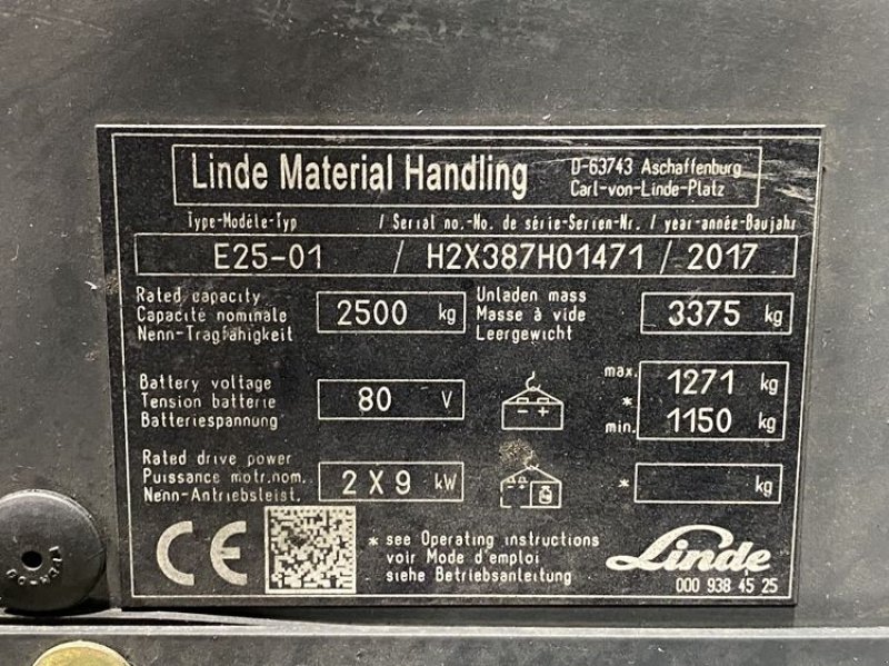 Frontstapler типа Linde E25-01-387, Gebrauchtmaschine в Leeuwarden (Фотография 11)