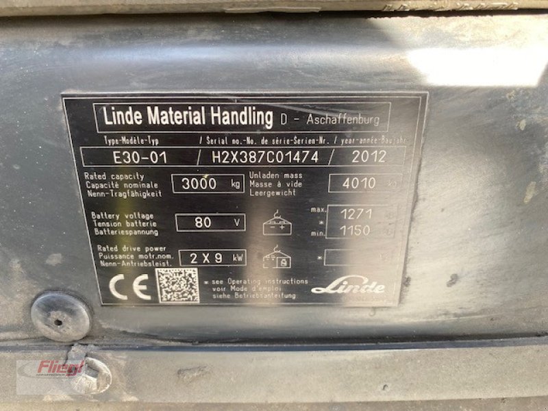 Frontstapler typu Linde E30-01, Gebrauchtmaschine w Mühldorf (Zdjęcie 12)