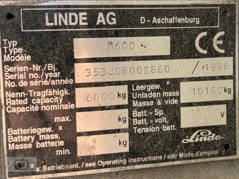 Frontstapler typu Linde H 60 D, Gebrauchtmaschine v Zell an der Pram (Obrázek 5)