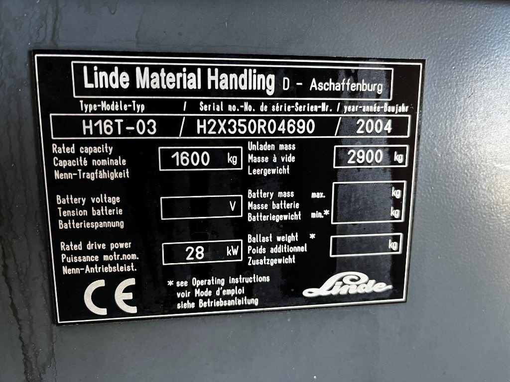 Frontstapler типа Linde H16T-03, Gebrauchtmaschine в Dronten (Фотография 11)