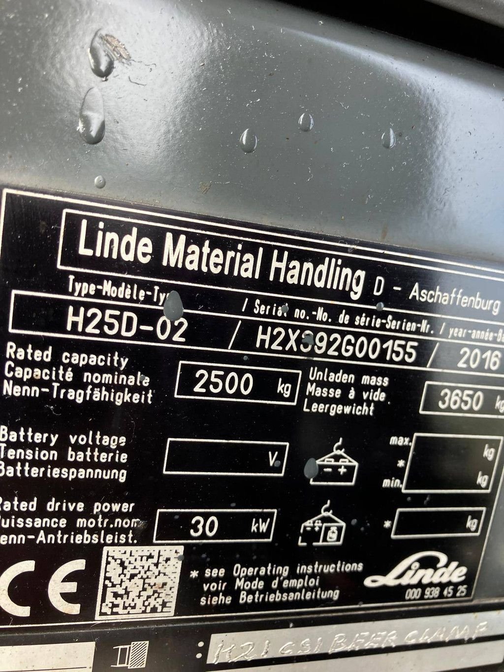 Frontstapler Türe ait Linde H25D-02, Gebrauchtmaschine içinde Antwerpen (resim 10)