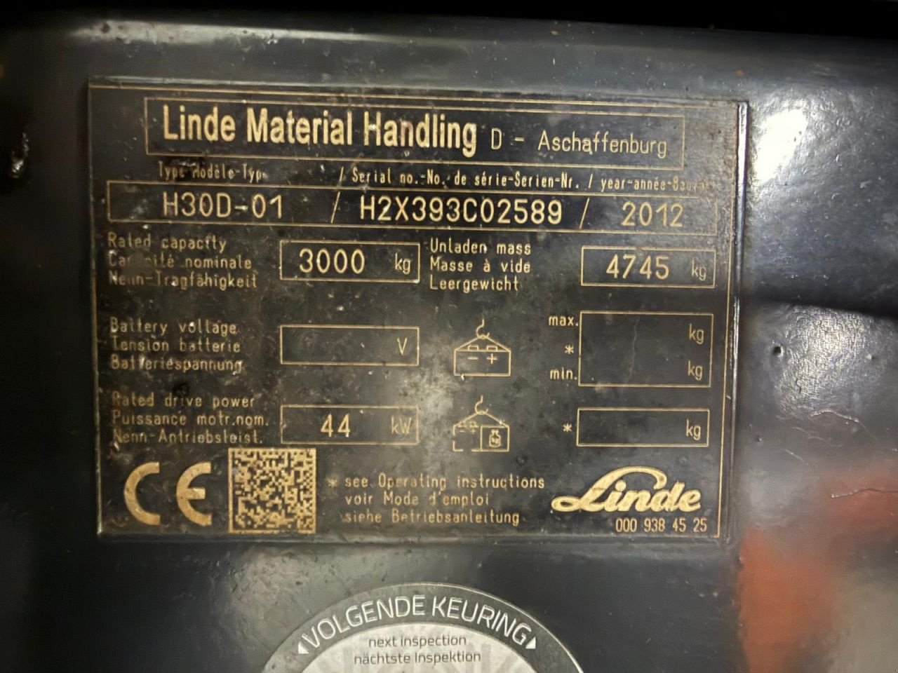 Frontstapler des Typs Linde H30D-01, Gebrauchtmaschine in Vianen (Bild 5)