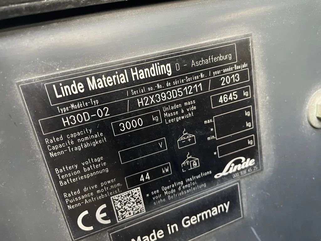 Frontstapler του τύπου Linde H30D-02 Special Steenklem en Sideshift !! 5918 Uhr !!, Gebrauchtmaschine σε Kerkrade (Φωτογραφία 3)