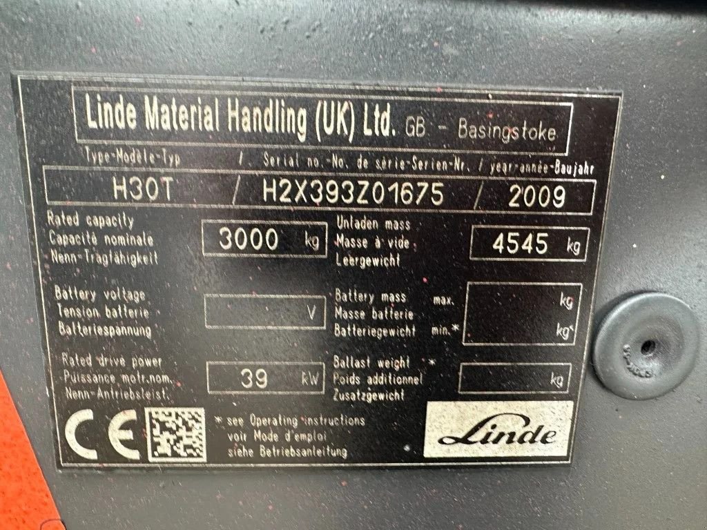 Frontstapler типа Linde H30T 3 ton Triplex Freelift Sideshift Positioner LPG Heftruck, Gebrauchtmaschine в VEEN (Фотография 4)