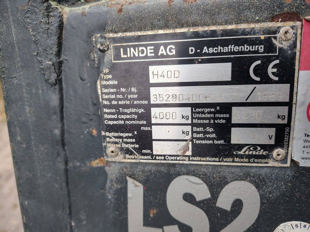 Frontstapler a típus Linde H40D, Gebrauchtmaschine ekkor: Antwerpen (Kép 5)