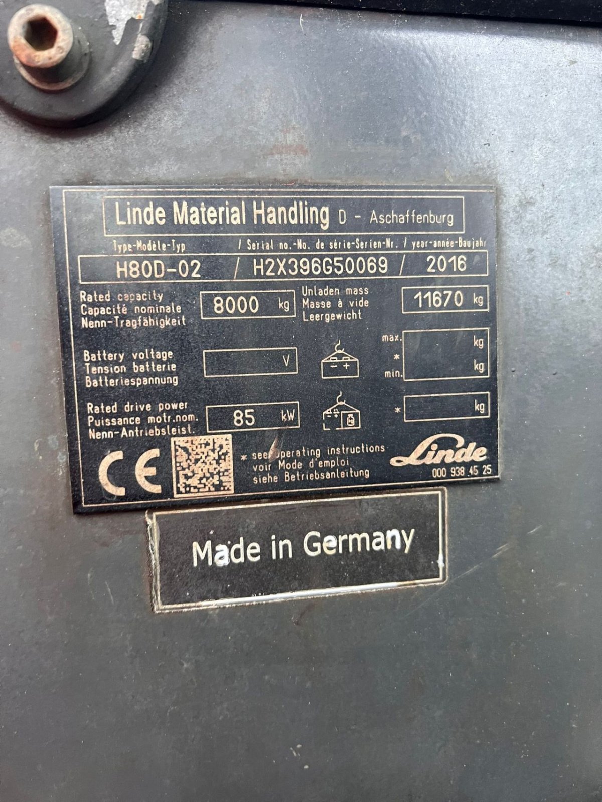Frontstapler des Typs Linde H80D, Gebrauchtmaschine in Hardinxveld-Giessendam (Bild 5)