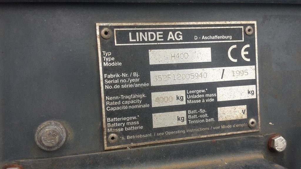 Frontstapler des Typs Linde heftruck, Gebrauchtmaschine in Goudriaan (Bild 7)